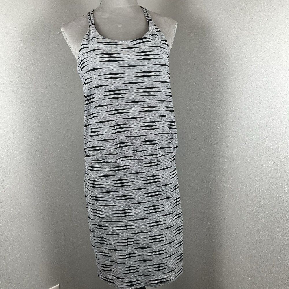 Athleta Ariel Venice Swim Dress Size Small Strappy Black White Sleeveless